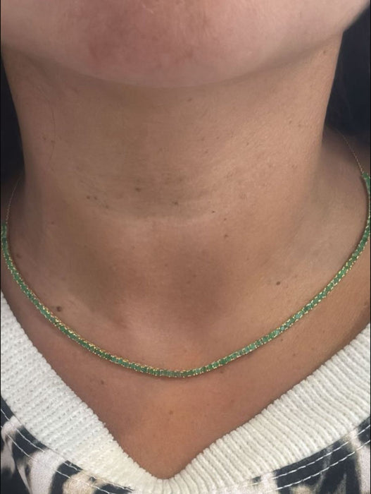 gargantilla oro amarillo 14k tennis Esmeralda (3.7 cts)