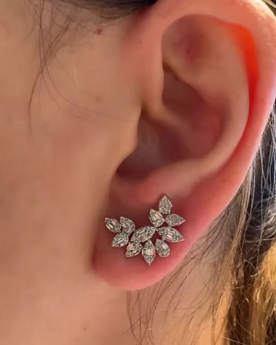 Broquel oro 14k con diamantes naturales