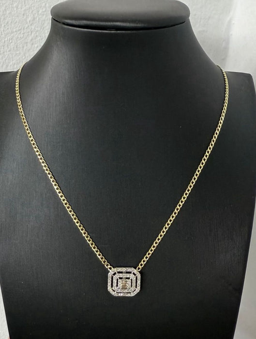 Gargantilla oro 14k con diamantes naturales (.50 cts)