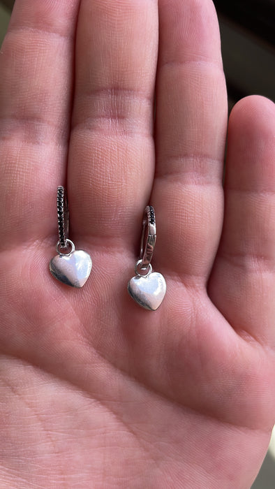 Arete corazón plata zirconia