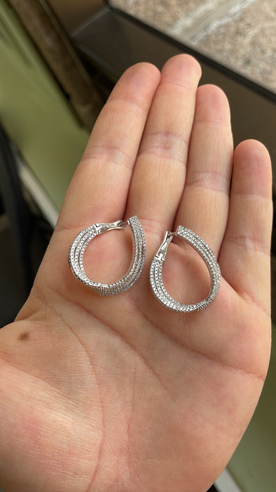 Arracada plata rodizada zirconia