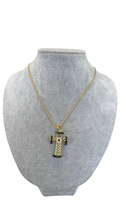 Gargantilla Cruz dorada plata rodizada