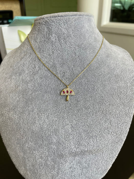 Gargantilla plata 925 con dije hongo 🍄