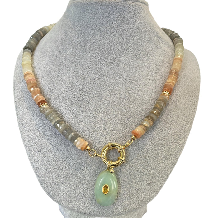 Collar cornalina moon stone