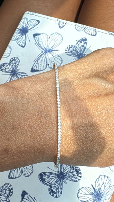 Aro flexible oro amarillo 14k con diamantes naturales (.75cts)