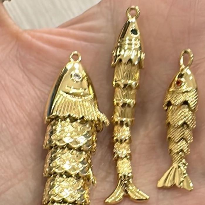 Pescado plata .925 con baño de oro