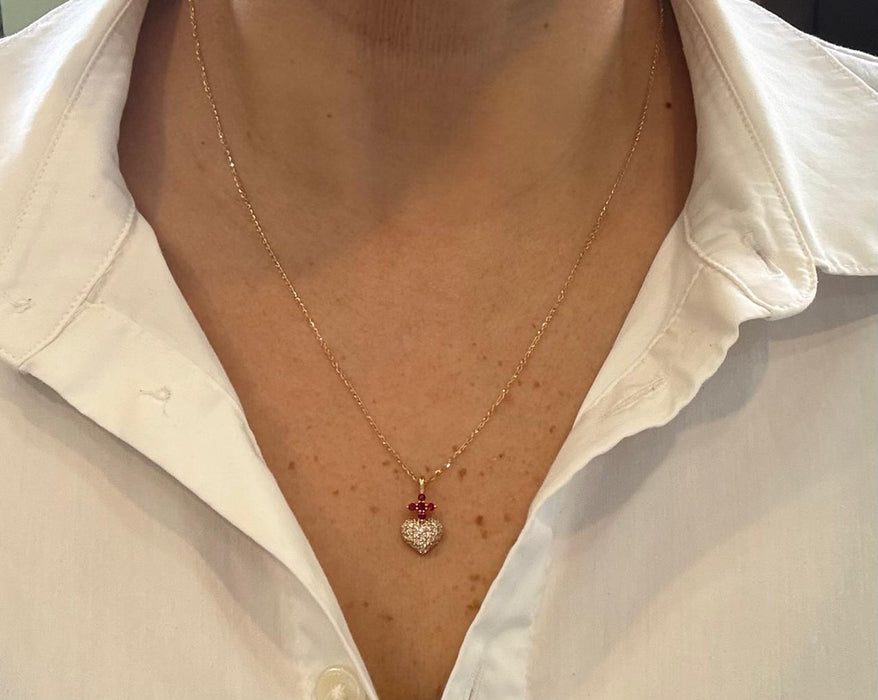 Gargantilla 14k rubí/diamantes GA612