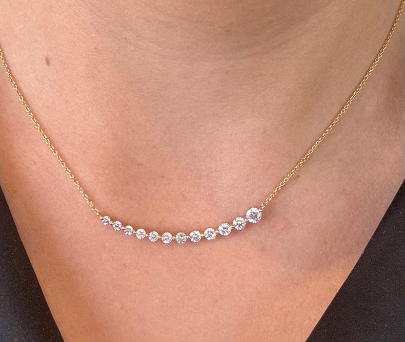 Gargantilla sonrisa oro 14k diamantes naturales