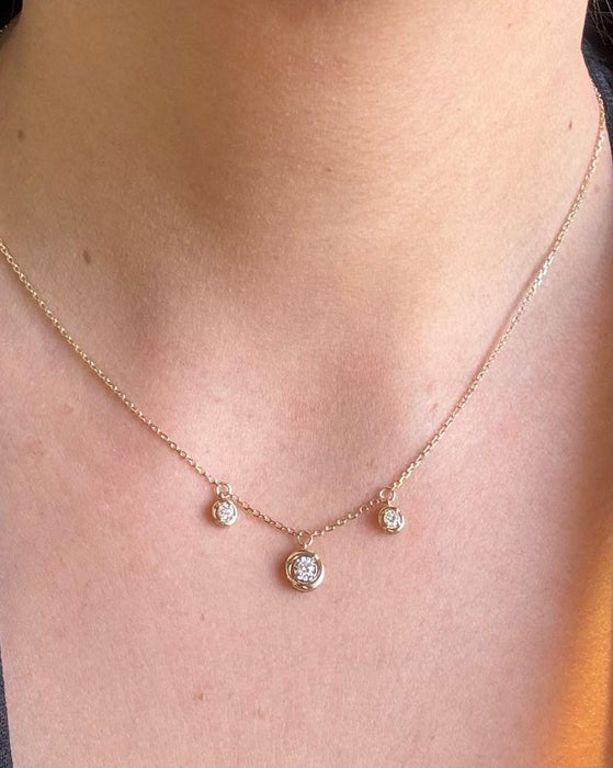 Gargantilla oro 14k y diamantes natural