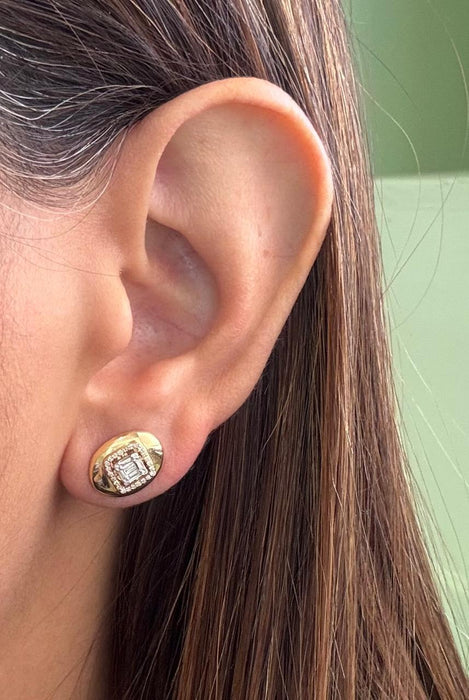 Aretes 14k brillante