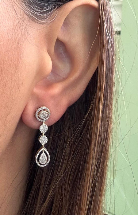 Aretes 14k brillante