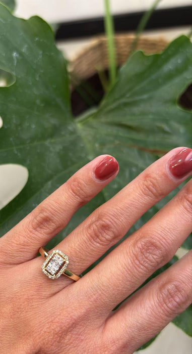 Anillo 10k baguette