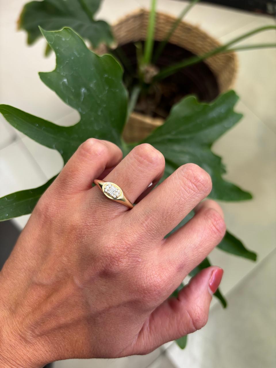 Anillo 14k diamante