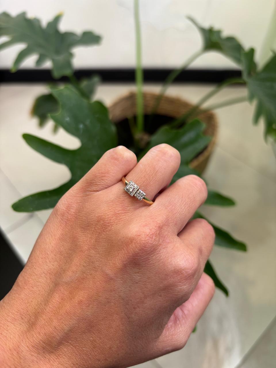Anillo 14k diamante