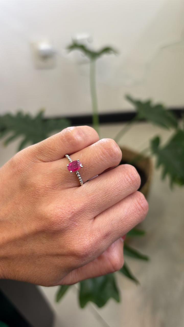 Anillo 14k rubíe