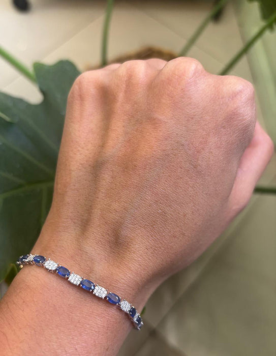 Pulsera 10k zafiro brillante
