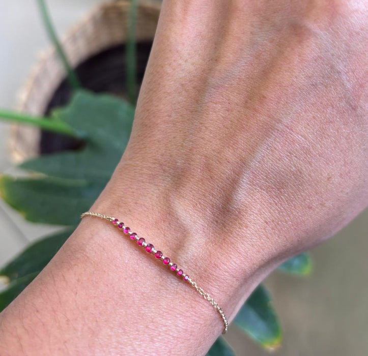 Pulsera 14k rubí