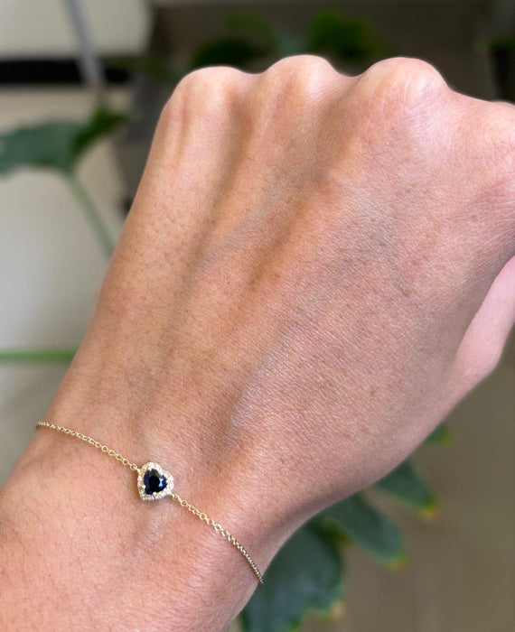 Pulsera 14k zafiro y diamante