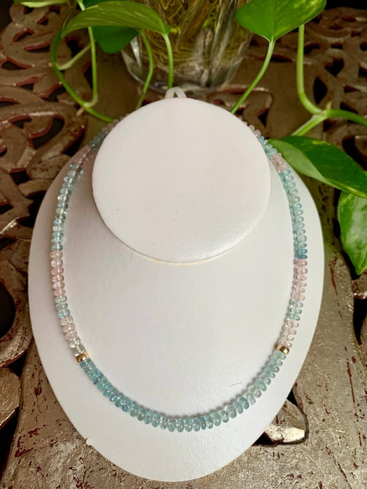 Gargantilla Aquamarina facetada