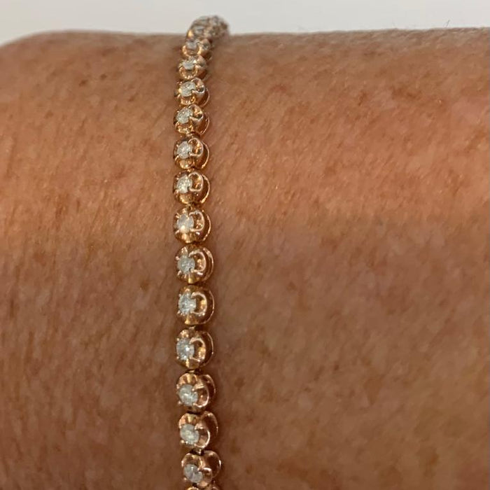 Pulsera tennis diamantes naturales 1.0cts buttercup 10K PL277