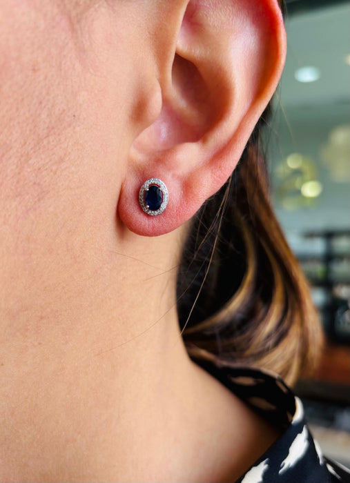 Arete 14k zafiro y brillante