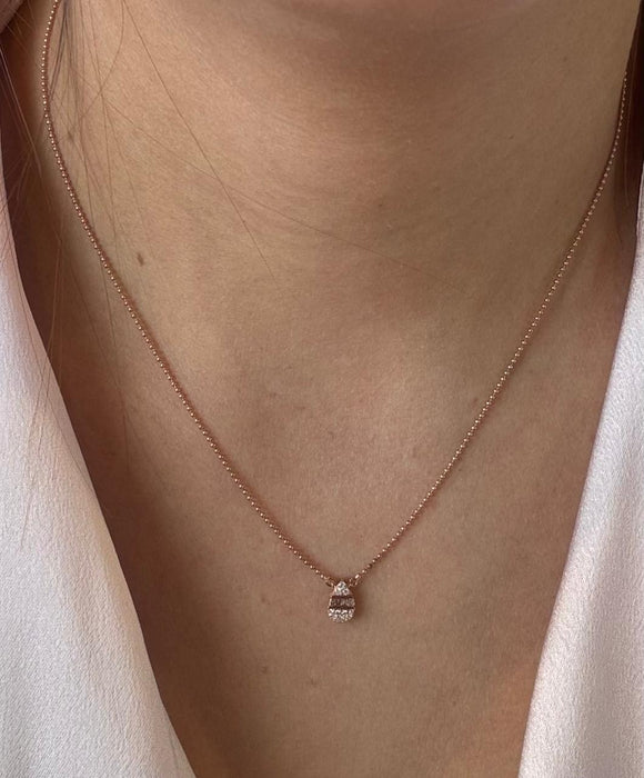 Gargantilla oro 14k con diamantes naturales